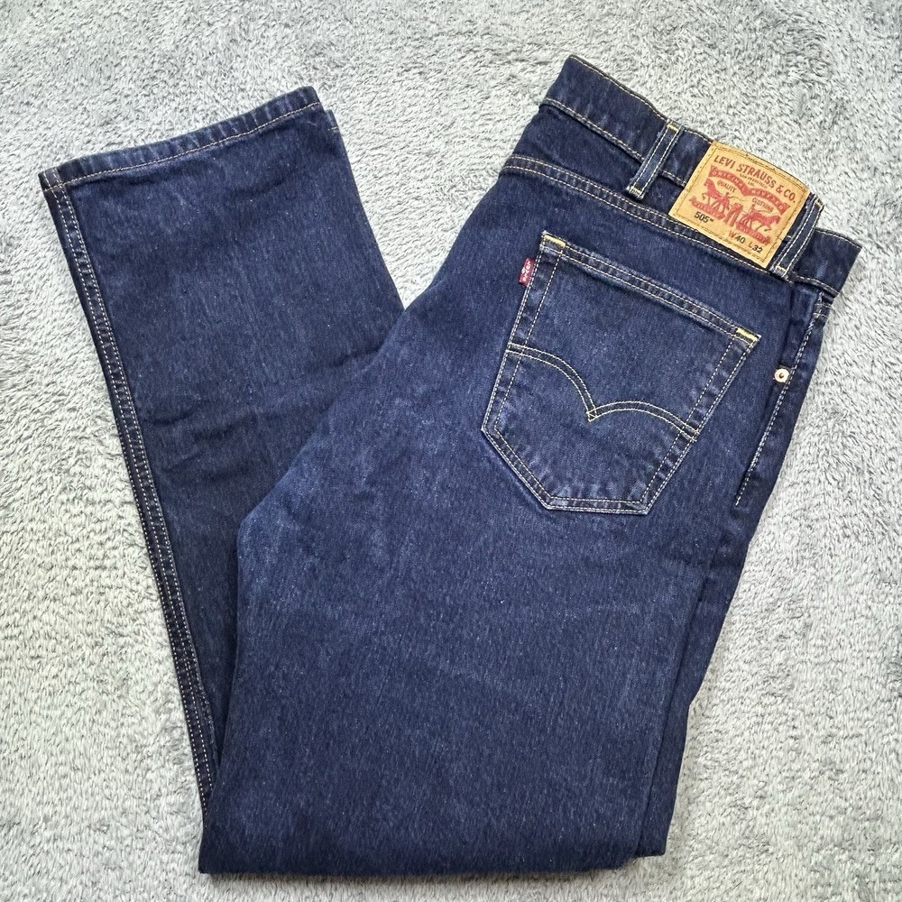 Levis 505 Jeans Men's 40x32 Blur Regular Fit Straight Denim Skate Grunge Casual